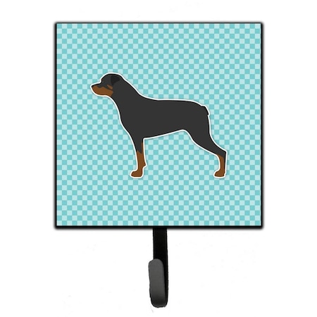 Carolines Treasures Rottweiler Checkerboard Blue Leash or Key Holder BB3766SH4
